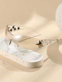 4 Five-pointed Stars With Transparent Gradient Mercury Flakes