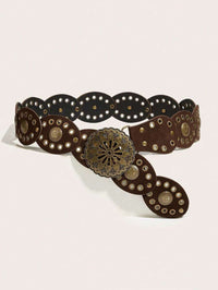 Brown Round Floral Button Panel